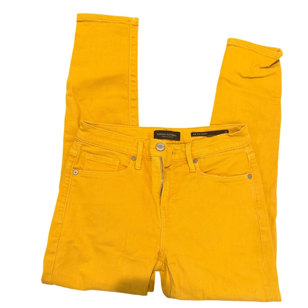 Banana Republic Mid‎ Rise Skinny Yellow Jeans Women S